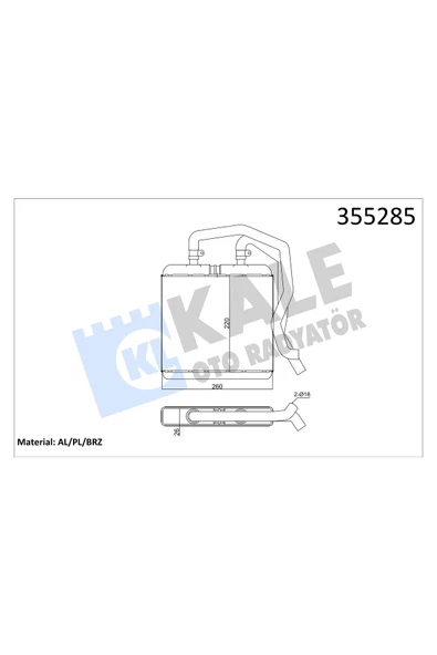 KALE KALORIFER RADYATORU 26mm BRAZING (IVECO  DAILY 99 / 06 (BORULU-APARATLI) ürün görseli 1