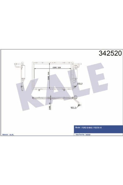 KALE OTO Radyatör 342520 Klima Radyatörü Fiesta VI 08- B-Max 12- ürün görseli 1