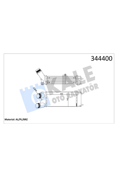 KALE TURBO RADYATORU INTERCOOLER (PEUGEOT  PARTNER TEPEE /CITROEN  BERLINGO 1.6HDI 08=/ ) ürün görseli 1