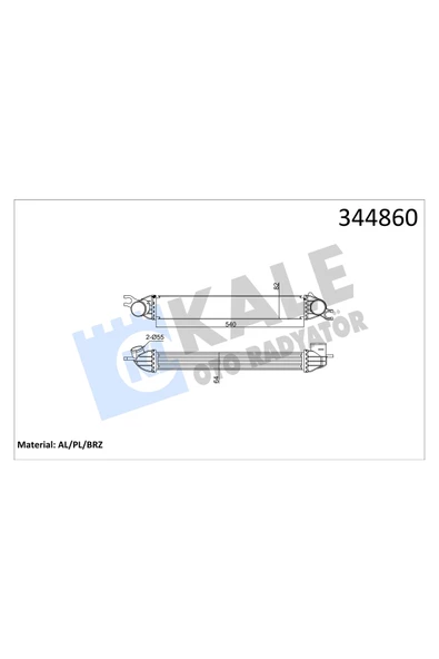 KALE TURBO RADYATORU İNTERCOOLER MINI   COOPER S 1.6 TURBO R55 05=  R57 05=  R58 09=  R59 11=  R61 12= ürün görseli 1
