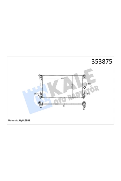 KALE SU RADYATORU (TOYOTA  CH-R 16/ 26MM  MANUEL  ) ürün görseli 1