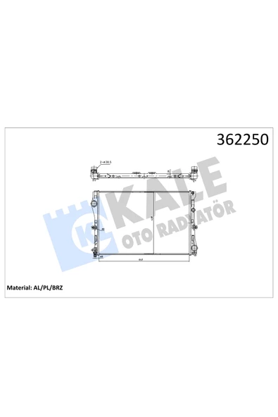KALE SU RADYATORU MERCEDES BENZ (C-CLASS) W205.A205.S205 14 (E-CLASS)  BRAZING 640×438X26 ürün görseli 1