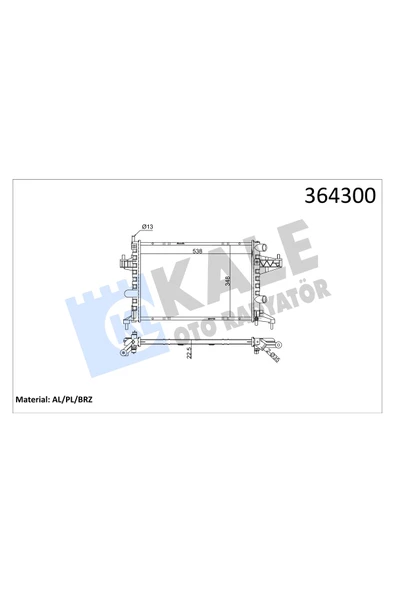 KALE SU RADYATORU (OPEL  CORSA 1.2 1.4 01) ürün görseli 1