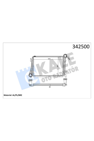 KALE INTERCOOLER RADYATORU (VW CADDY 04-11  GOLF 06-09  AUDI A3 04-13  SKODA OCTAVIA 04-13) ürün görseli 1