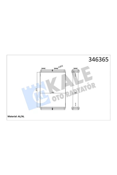 KALE KALORİFER RADYATORU MEKANİK (FIAT DOBLO / DOBLO MPV / IDEA / PUNTO ) ürün görseli 1