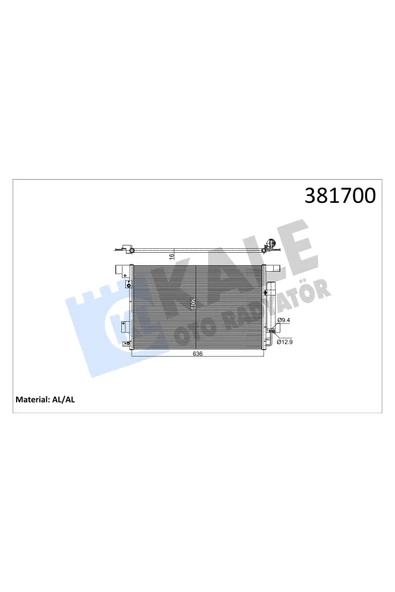 KALE KLIMA RADYATORU MITSUBISHI ASX LANCER OUTLANDER 2009-/ PEUGEUT 4007 P4008 CITROEN ürün görseli 1