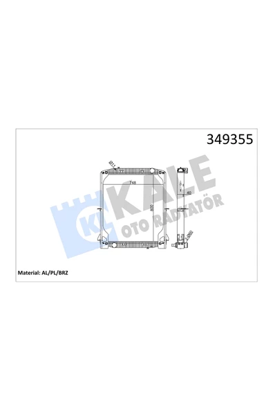 KALE SU RADYATORU EUROTECH E24, E27, E30, E34,EUROTRAKKER E31, E34, E35, E37, E38, E42, E44 CERCEVELI ürün görseli 1