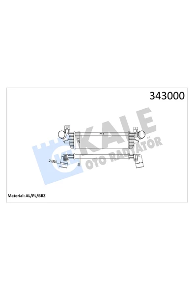 KALE TURBO RADYATORU INTERCOOLER (VW TRANSPORTER 10-19) CFCA ürün görseli 1