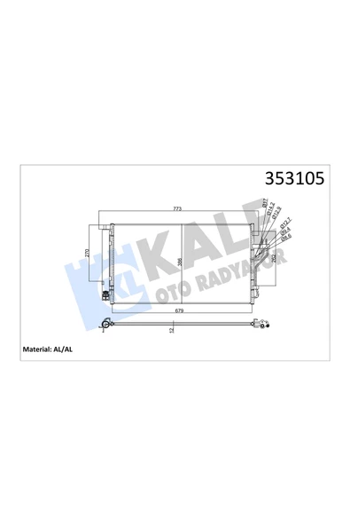 KALE KLIMA RADYATORU (HYUNDAI  IX35 1.6GDI - 2.0 11/ / KIA  SPORTAGE 1.6GDI - 2.0 11/ 663×386X12 ürün görseli 1