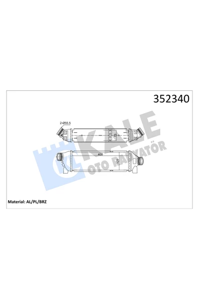 KALE TURBO RADYATORU INTERCOOLER (FORD TRANSIT 2.0DI 00- (MT) (AC/NAC) ürün görseli 1