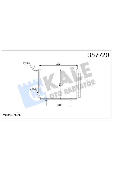 KALE KLIMA RADYATORU KONDENSER (FORD:FIESTA 1.5TDCI 17>COURIER 1.5 17> ) ürün görseli 1