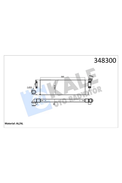 KALE TURBO RADYATORU INTERCOOLER (RENAULT  MEGANE II 1.5DCI 1.9DCI 1.4 2.0 16V) ürün görseli 1