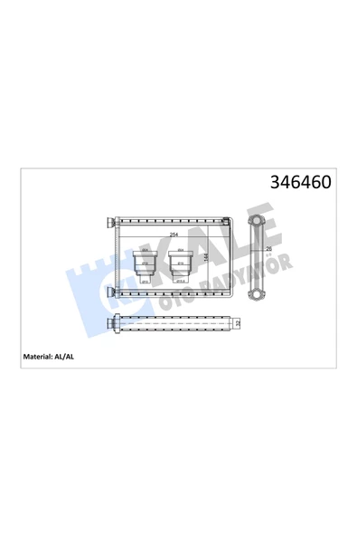 KALE KALORIFER RADYATORU BMW E81-E82-E87-E88-E90-E91-E92-E93-X1 E84 / 2005-2011 ürün görseli 1