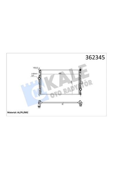 KALE SU RADYATORU BRAZING 16mm  3008 CITROEN C4 PICASSO 2012 OPEL  ZAFIRA, COMBO E GRANLAND X ürün görseli 1