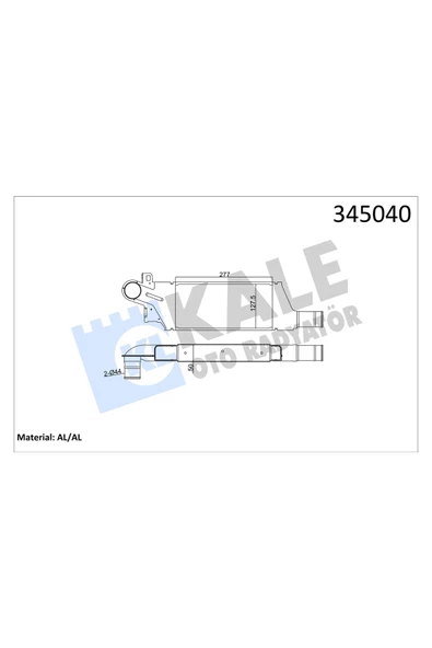 KALE TURBO RADYATORU INTERCOOLER (OPEL  COMBO/CORSA C 1.7DI-1.7DTI 00=/ ) ürün görseli 1