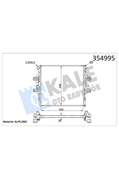 KALE SU RADYATORU  BRAZING IVECO  IVECO DAILY V 3.0 12= , DAILY VI 3.0D 14= , DAILY CITYS , DAILY LINE ürün görseli 1