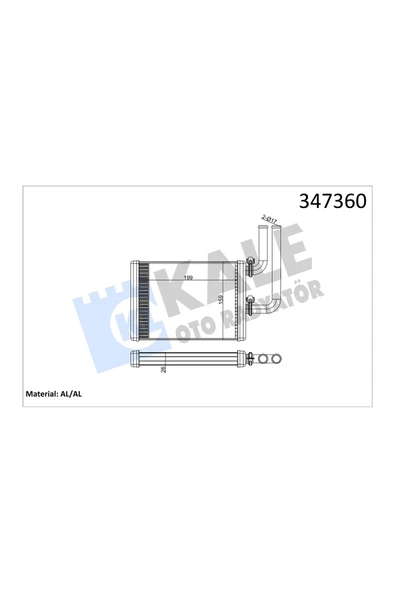 KALE KALORIFER RADYATORU MITSUBISHI LANCER OUTLANDER 03-08 ürün görseli 1