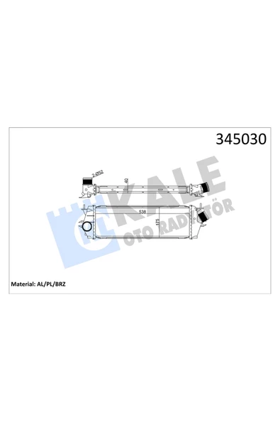 KALE TURBO RADYATORU INTERCOOLER (RENAULT  TRAFIC II /OPEL  VIVARO 2.0 DCI-CDTI  ) M9R ürün görseli 1