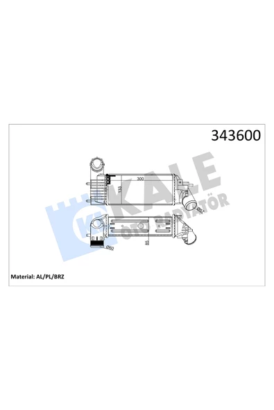 KALE TURBO RADYATORU INTERCOOLER CITROEN  406 607 CITROEN C5 2.0HDI 8V - 2.2HDI 16V  DW10ATED  DW12TED4 ürün görseli 1
