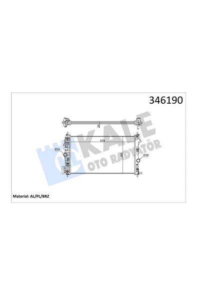 KALE SU RADYATORU BRAZING (OPEL INSIGNIA A 2.0CDTI 08 / 17 - CHEVROLET MALIBU 2.0D 12=/ - ürün görseli 1