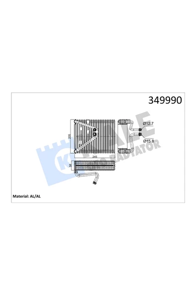 KALE EVAPORATOR (FIAT  DOBLO MPV  - PUNTO  1.3JTD 1.9 JTD  00-12) ürün görseli 1