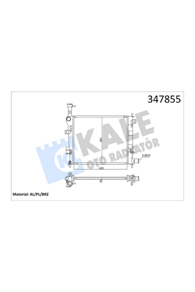 KALE MOTOR SU RADYATORU KIA PICANTO 1.0 1.1 11-/ MANUEL ürün görseli 1