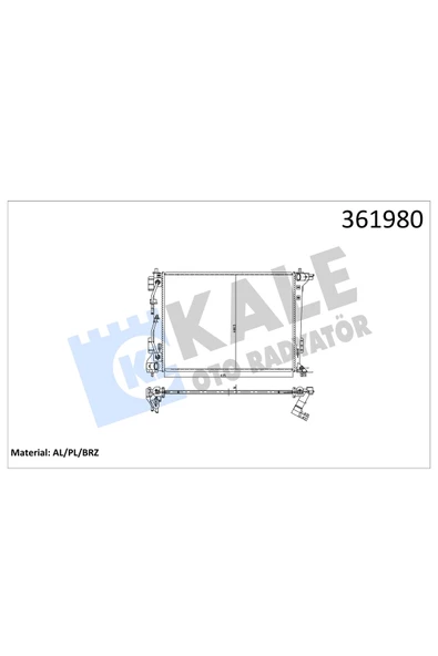 KALE SU RADYATORU BRAZING HYUNDAI TUCSON - KIA SPORTAGE IV 1.6 2.4 GDI 15 22 (AT) 635×466.5X16 ürün görseli 1