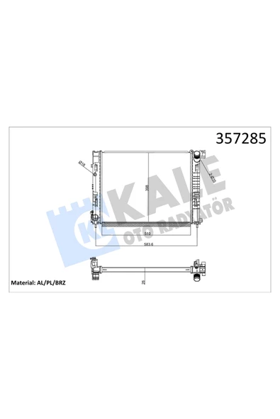 KALE SU RADYATORU RENAULT CLIO V 1.5 K9K   510×398X26 ürün görseli 1