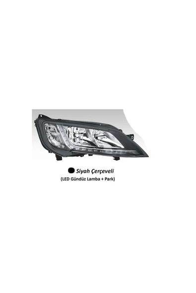 AYFAR FAR SAG MOTORLU  FIAT DUCATO MAXI CITROEN  JUMPER PEUGEOT BOXER 14- SIYAH CERCEVELI ürün görseli 1