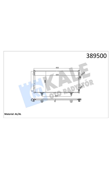 KALE KLIMA RADYATORU SUBARU  FORESTER 08- IMPREZA 08-  658×312X16  XV 12 1.6-2.0-2.5 2.0D 620×298X1 ürün görseli 1