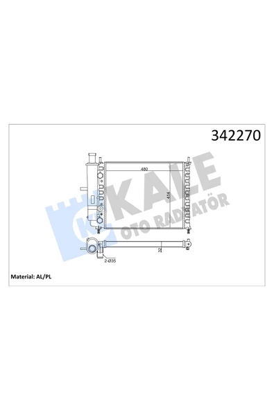 KALE SU RADYATORU (FIAT  BRAVA-BRAVO I-MAREA 1.4/1.6 16V/1.4 MT ) ürün görseli 1