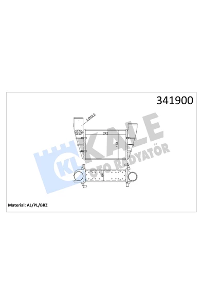 KALE INTERCOOLER RADYATORU (VW PASSAT 97-00  AUDI A4 95-01  A6 98-05) AFN-AVG-AEB-APU ürün görseli 1