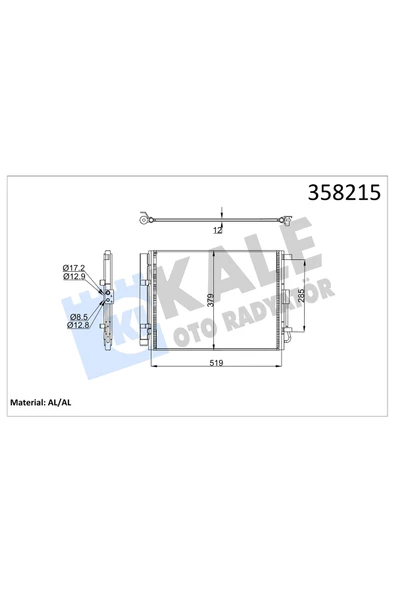 KALE KLIMA RADYATORU KONDENSER (HYUNDAI ELANTRA 11- / I30 - KIA CEED 12- / CERATO III / PRO CEED ) ürün görseli 1