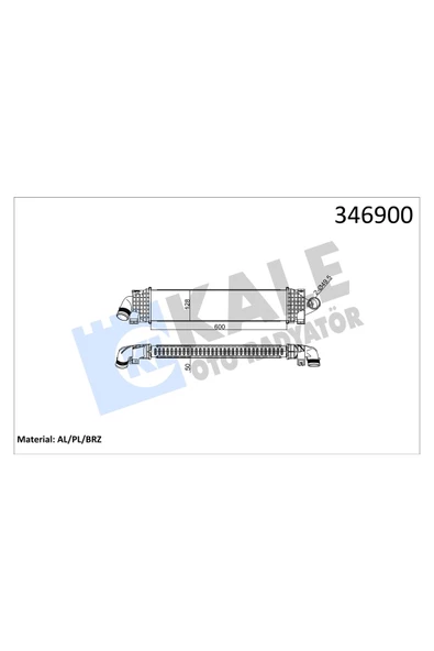 KALE TURBO RADYATORU INTERCOOLER BRAZING (FORD   FOCUS  CMAX 1.6TDCI 03-11 )  600×128X50 ürün görseli 1