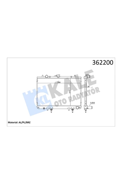 KALE MOTOR SU RADYATORU MITSUBISHI L200 96-07 595×370x11 ürün görseli 1