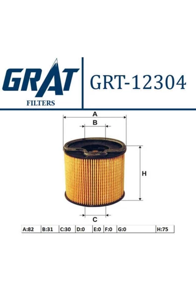GRAT 12304 Mazot Filtresi 206 307 405 406 806 Partner Expert / Xsara C5 Berlingo 2.0 Hdı ürün görseli 1