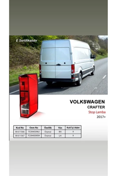 Mars Volkswagen Crafter Sol Stop Duysuz 2017 Sonrasi Uyumlu 611567 ürün görseli 1