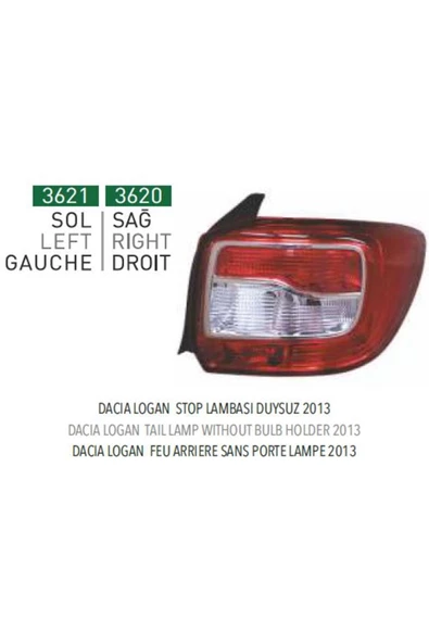 PLEKSAN STOP LAMBASI SOL ( RENAULT  CLIO SYMBOL IV 2013- ) ürün görseli 1
