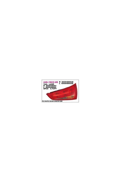 Depo 8x0945093d Stop Lambası Sol Audı A1 10-13 Dpo-446-1922l-ue-mar ürün görseli 1