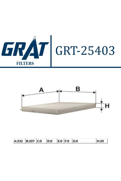 GRAT KABIN FILTRESI - CHEVROLET  AVEO  1.2-1.4-1.6  2007 KALOS  1.2-1.4  2005 DAEWOO ürün görseli 1