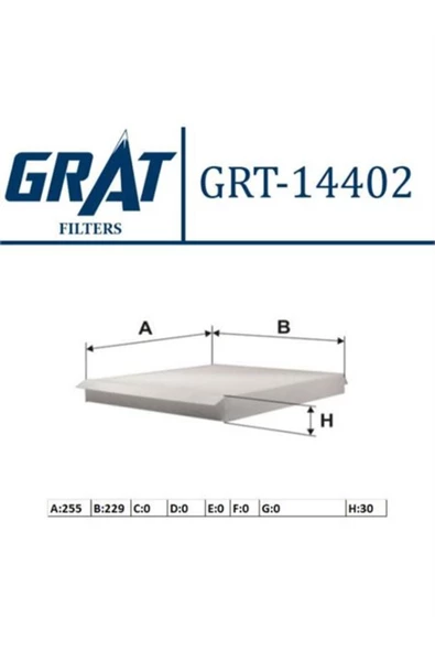 GRAT Kabın Fıltresı( Opel : Astra G/astra H/zafıra B) 1.2ı 16v-1.8ı-1.6ı-1.4-1.4 16v-1.6-1.8-2.0 16v )grt ürün görseli 1