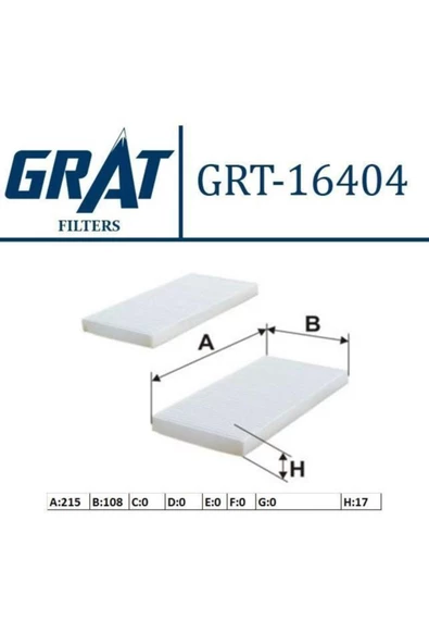 GRAT Kabın Fıltresı - Cıftlı - Kıa Spotage 2.0 04- Sorento 2.5 Crdı 02- Hyunda Tucson 2.0 04-10/2.0 Crdı ürün görseli 1