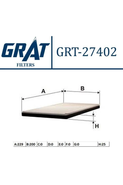 GRAT Kabın Fıltresı ( Alfa Romeo : Gıulıetta 1.4tb 1.6jtdm 10-) Grt-27402 ürün görseli 1