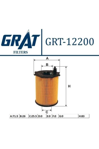 GRAT Yag Fıltresı ( Ford : Fıesta Fusıon 1.4tdcı 02- ) ( Peugeot : 206 308 1.4hdı 1.6hdı 207 1.4hdı 307 1 ürün görseli 1