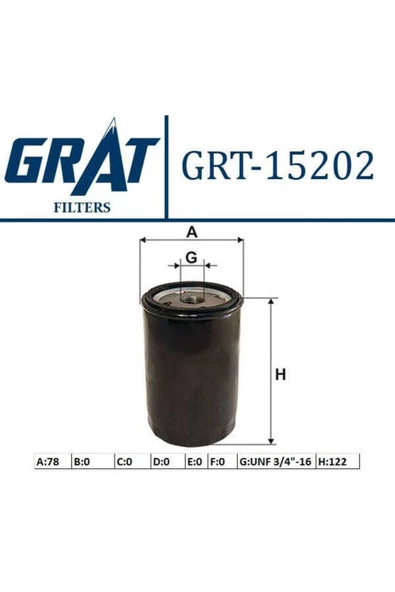 GRAT 15202 Yağ Filtresi Golf Iıı Iv Bora Polo Passat Caddy Transporter T5 Lt28-35 / A3 A4 A6 A8 / To ürün görseli 1