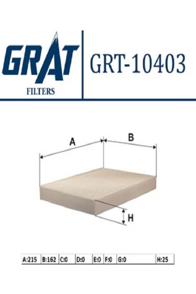 GRAT Fiat Doblo (01-)-idea (04-)-punto (99-) Polen Filtresi -10403 Uyumlu ürün görseli 1
