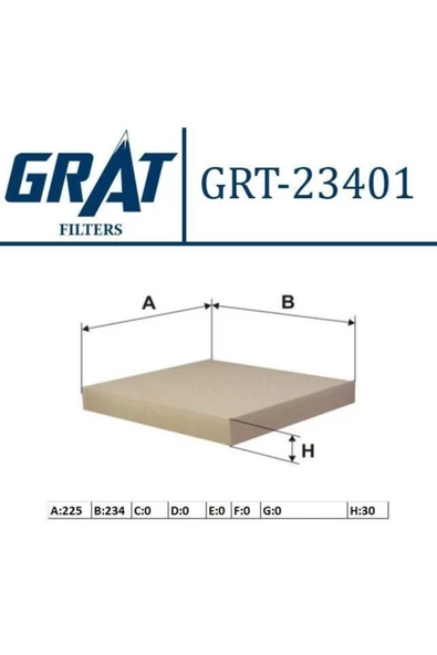 GRAT Kabın Fıltresı - (honda: Accord 03-08/cıvıc 07-11/crv 07-11 ) ürün görseli 1