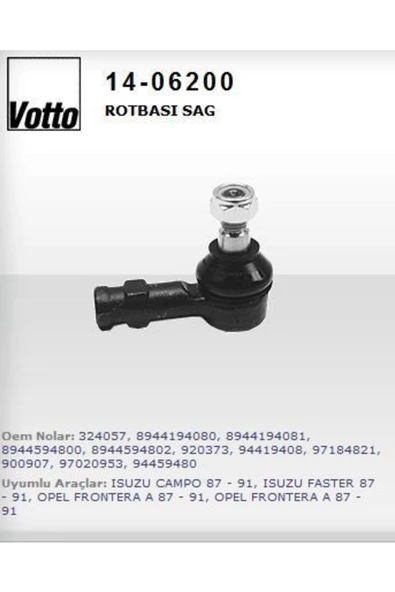 VOTTO Rotbası ( Opel : Frontera A / Isuzu : Trooper / Faster / Campo ) ürün görseli 1
