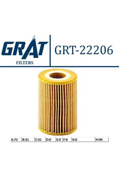 GRAT 22206 Yağ Filtresi Mercedes C E M Seri Sprinter Viano Vito / 300 C ürün görseli 1