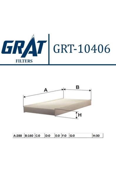 GRAT Kabın Fıltresı ( Alfa Romeo : 156 1.6ts 2.0ts 97-06 / Fıat : Brava - Marea )grt-10406 Grt-10406 ürün görseli 1